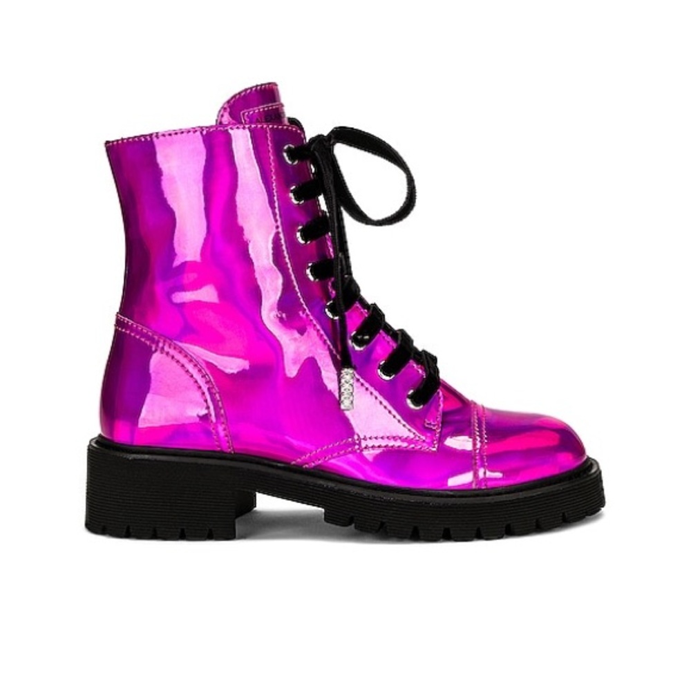 ALEXANDRE VAUTHIER Mirror Combat Boot in Fuchsia